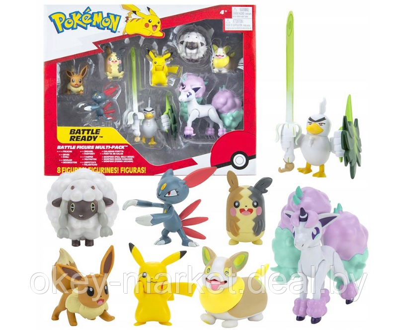 Набор фигурок Pokemon Jazwares 8 шт. PKW0185 - фото 1 - id-p184767290