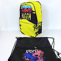 Школьный рюкзак + сумка для обуви Huggy Wuggy & Kissy Missy (Хаги Ваги и Киси Миси), фото 2