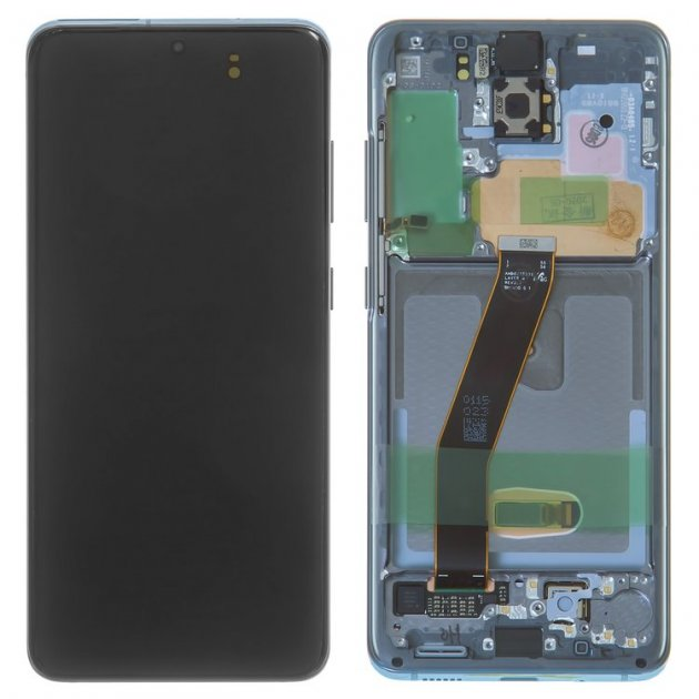 Дисплейный модуль Samsung Galaxy S20 G980, G981 в сборе с сенсором, голубой Оригинал GH82-22131D blue - фото 1 - id-p184794600