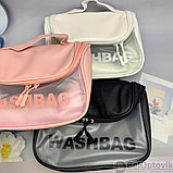 Прозрачная дорожная косметичка Washbag для путешествий с ручкой Нежно розовая, фото 7