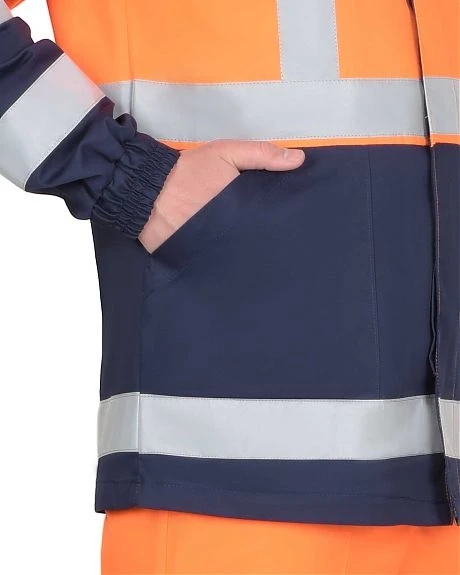 Костюм "Терминал-3-РОСС" куртка, п/к оранжевая с темно-синим - фото 2 - id-p184802576