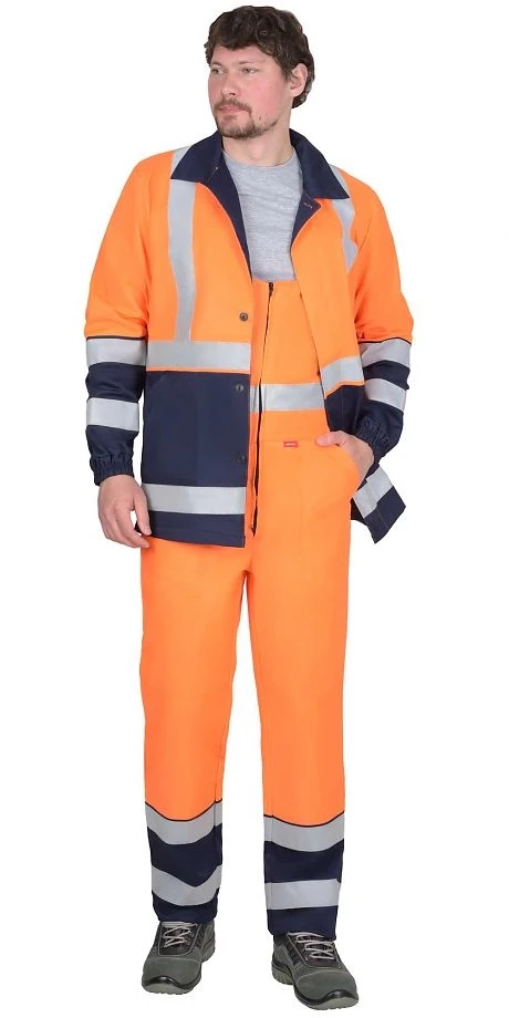 Костюм "Терминал-3-РОСС" куртка, п/к оранжевая с темно-синим - фото 8 - id-p184802576