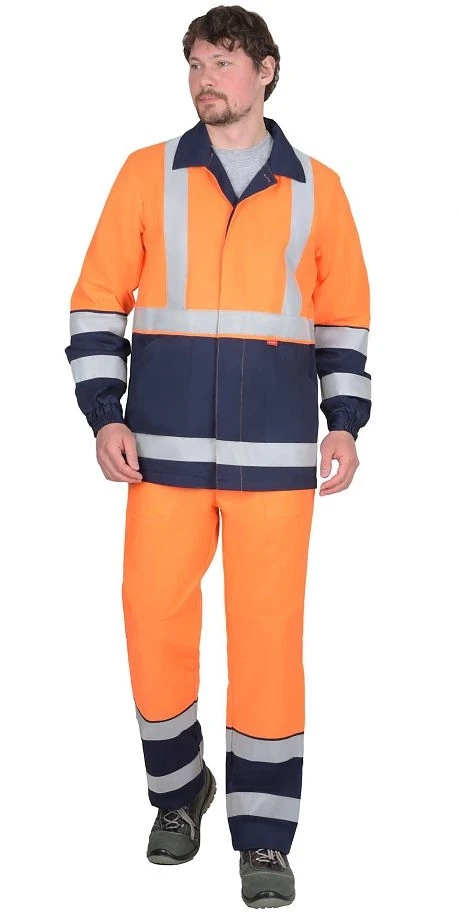 Костюм "Терминал-3-РОСС" куртка, п/к оранжевая с темно-синим - фото 1 - id-p184802576