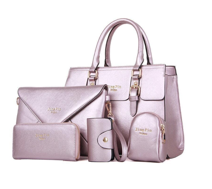 Набор женских сумок 5 в 1 (сумка, клатч, кошелек, сумка-брелок с креплением, визитница) - фото 1 - id-p184802438