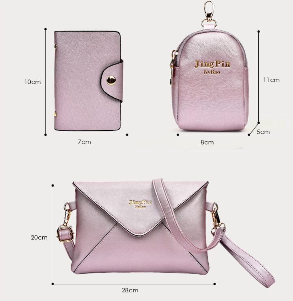 Набор женских сумок 5 в 1 (сумка, клатч, кошелек, сумка-брелок с креплением, визитница) - фото 3 - id-p184802438