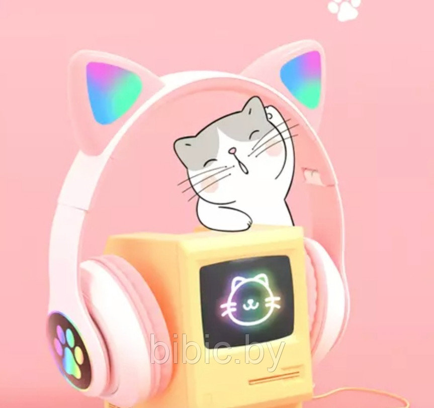 Наушники Bluetooth складные Cat STN-28 с микрофоном, MP3, AUX, TF, FM-радио с подсветкой, с защитой от влаги