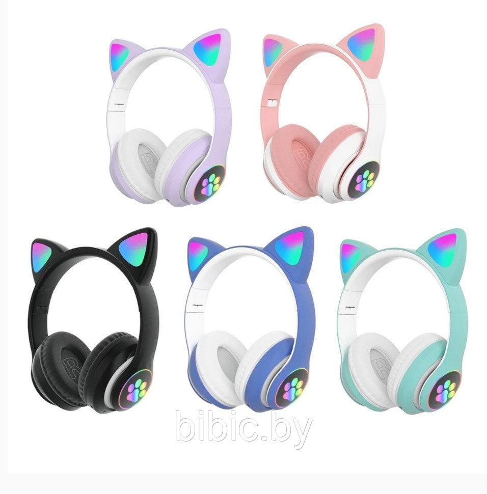 Наушники Bluetooth складные Cat STN-28 с микрофоном, MP3, AUX, TF, FM-радио с подсветкой, с защитой от влаги - фото 2 - id-p184802236