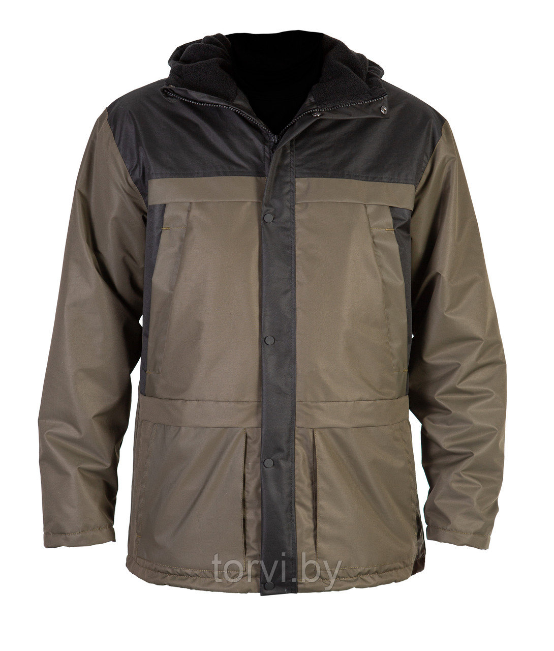 Куртка демисезонная на мембранной ткани, -15*С+15*С, удлиненная, цвет: Олива+Черный - фото 10 - id-p184463597