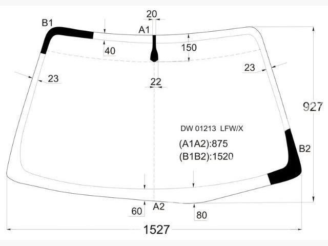 Стекло лобовое в клей chrysler sebring 2d coupe (95-00). Новое. Пр-во Китай XYG.