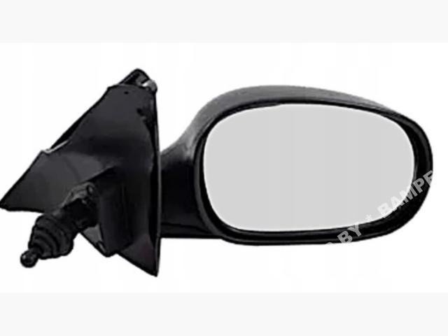 Внешнее левое зеркало, механическое управление, черная крышка, стекло плоское, хромированное DAEWOO LANOS - фото 1 - id-p184811292