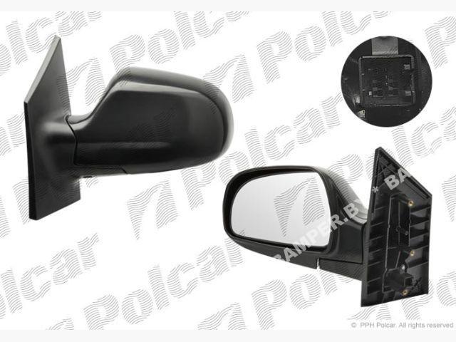 Внешнее левое зеркало, 3 болта, электрическое управление, черная крышка, стекло выпуклое HYUNDAI MATRIX (FC) - фото 1 - id-p184811393