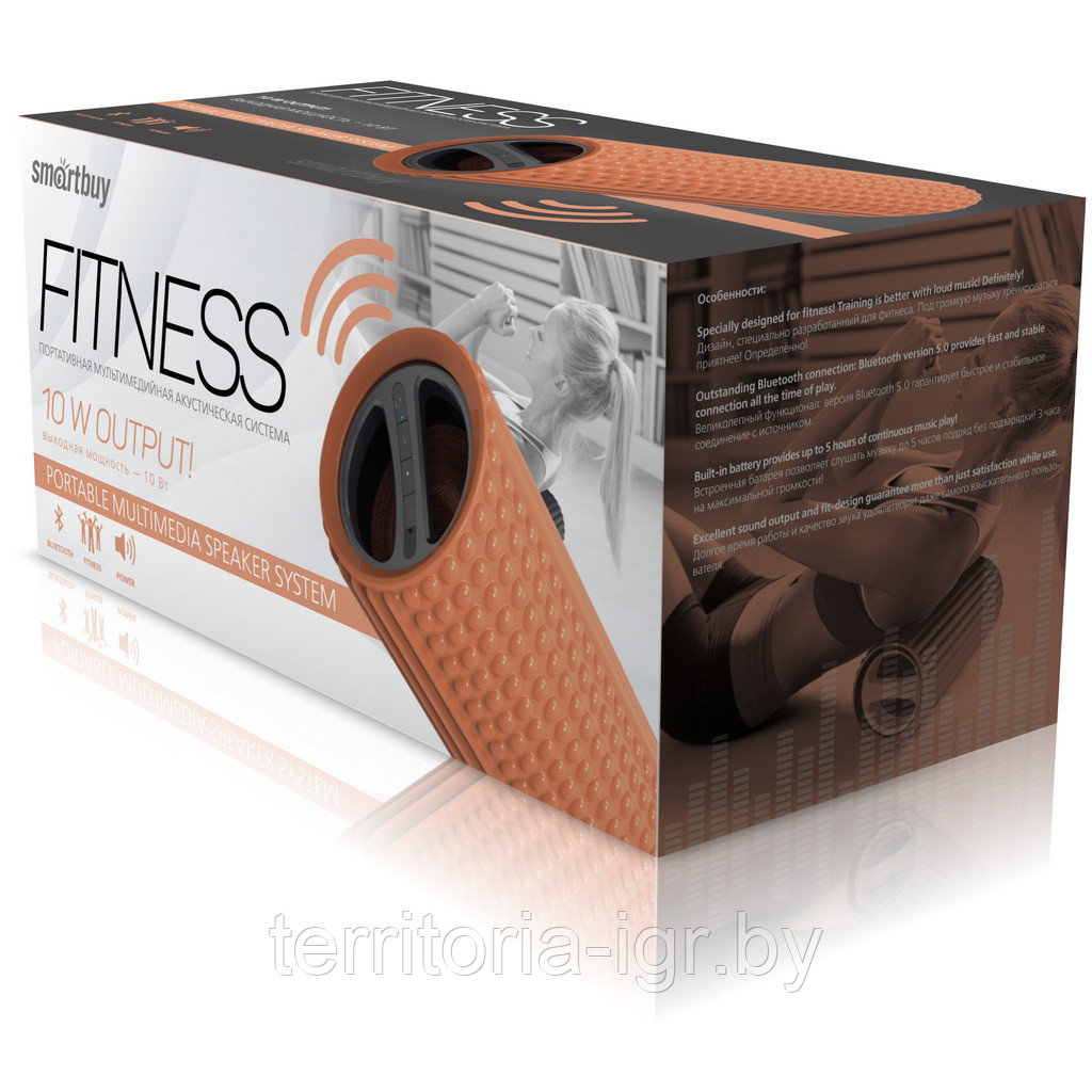 Портативная Bluetooth колонка FITNESS SBS-4535 оранжевый Smartbuy - фото 1 - id-p184811806