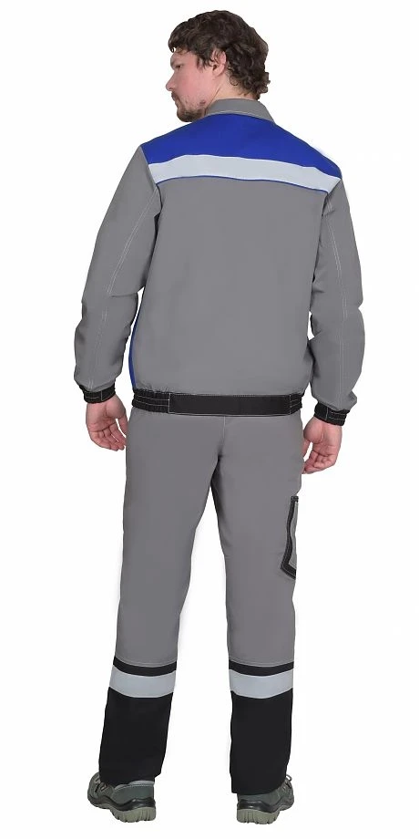 Костюм "СИРИУС 4120" куртка, полукомбинезон средне-серый с васильковым и СОП - фото 6 - id-p184814725