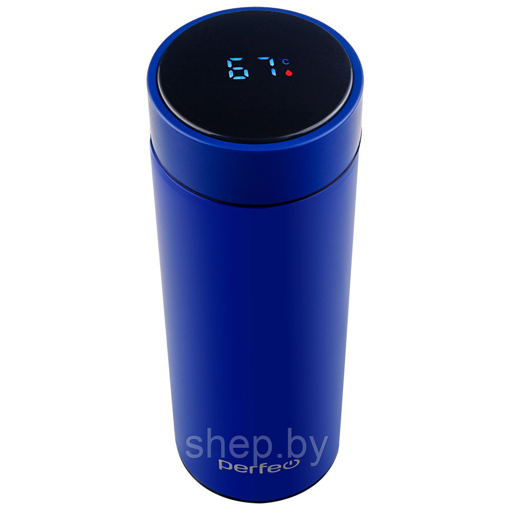 Термос PERFEO для напитков с термомертом, ситечком, объем 0,45 л., синий (PF_C3718)