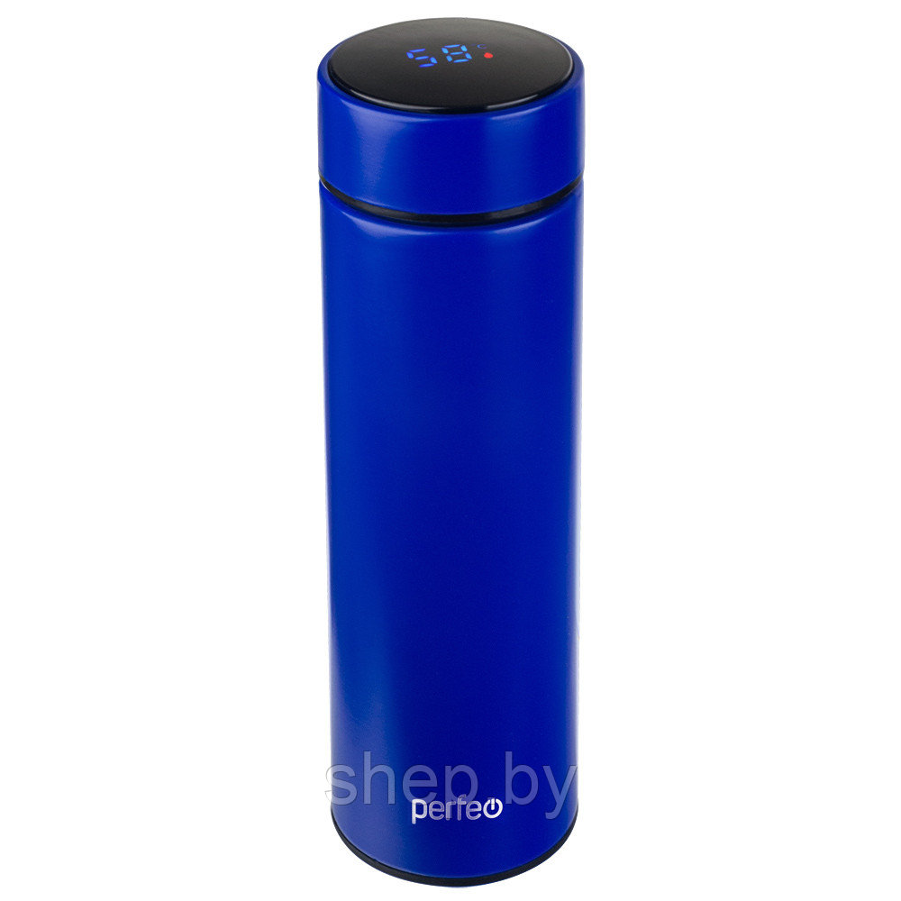 Термос PERFEO для напитков с термомертом, ситечком, объем 0,45 л., синий (PF_C3718) - фото 3 - id-p184823198