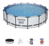 Бассейн каркасный Bestway 56488 Steel Pro MAX 457х107 см + фильтр-насос, лестница и тент-чехол