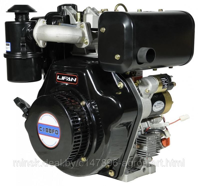 Двигатель Lifan Diesel 188FD D25, 6A шлицевой вал for 1300D - фото 5 - id-p180114103