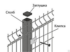 Столб 61*35*1,5 мм оцинкованный с заглушкой  высота 2,5 м