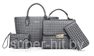Набор женских сумок 5 в 1 ( большая сумка, сумка-портфель, клатч, кошелек, визитница)
