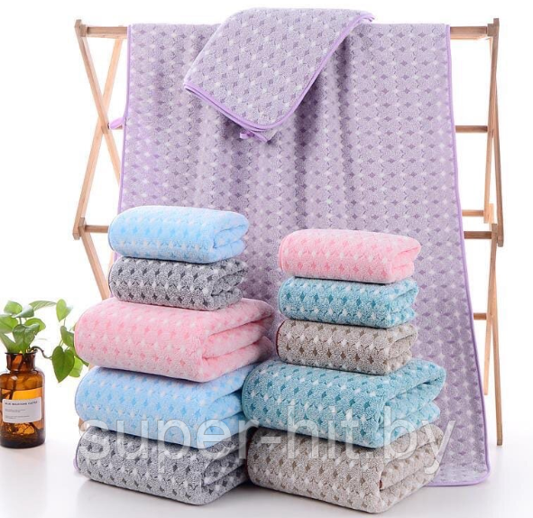 Набор полотенец банное и для лица в подарочком мешочке - фото 8 - id-p184832549
