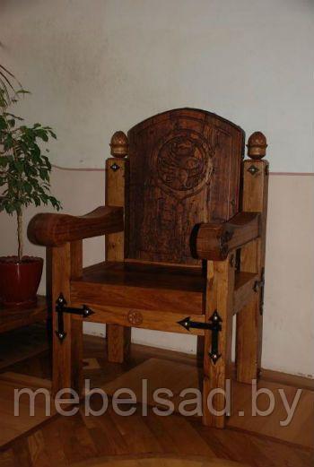 Кресло-трон садовое и банное из натурального дерева "Вячеслав"