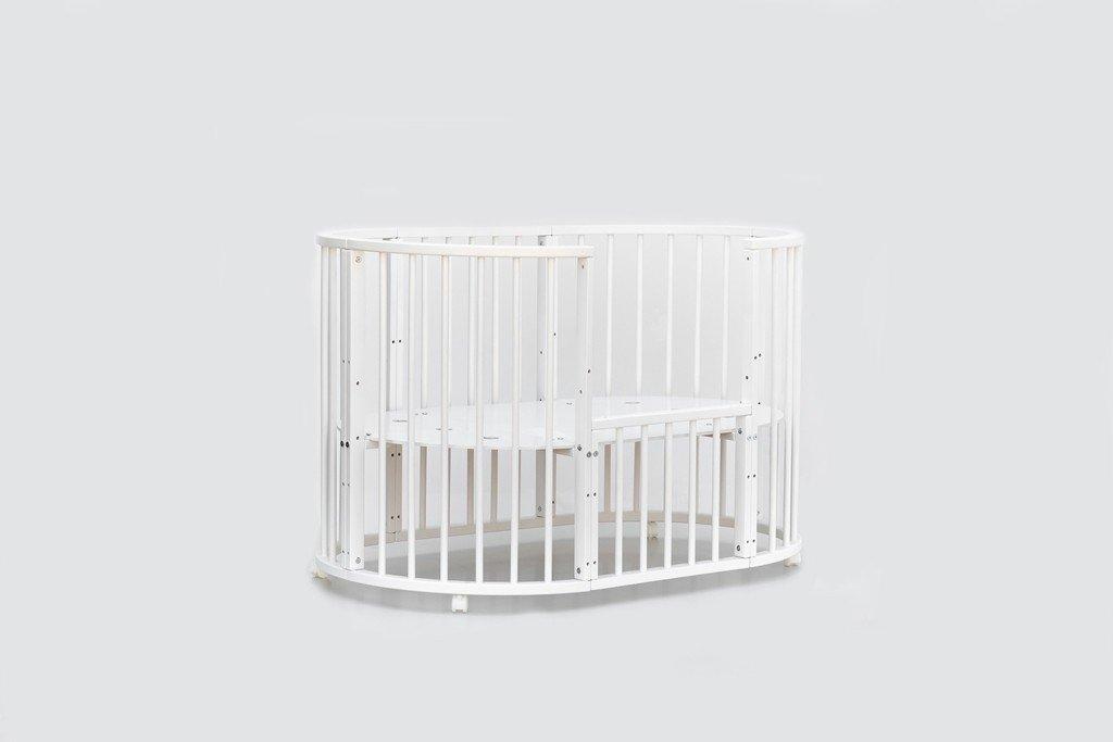 Детская кровать Bambini (Бамбини) круглая-овальная трансформер 7в1 колеса-маятник Белый - фото 3 - id-p145799391