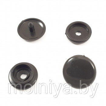 Кнопка пластик 15 мм (100 шт) Черный, фото 2