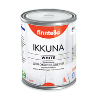 Краска для дерева IKKUNA WHITE для белых окон в скандинавском стиле (0,45 л) (Finntella, Финляндия)