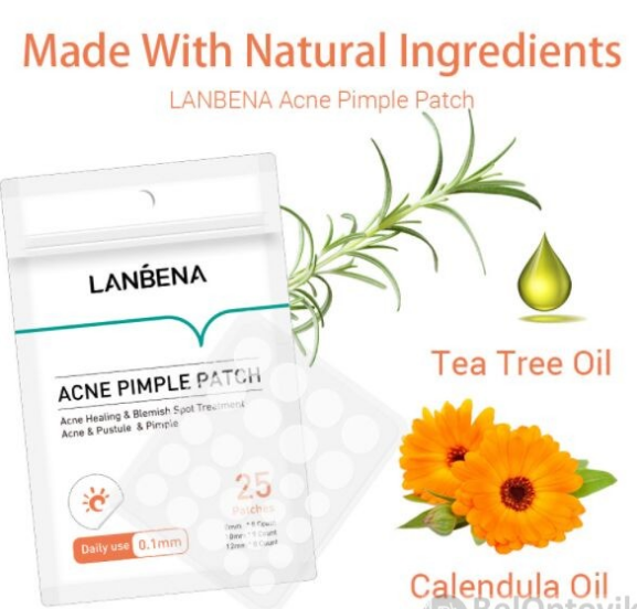 Стикеры - патчи (наклейки - пластыри) от прыщей и угрей LANBENA ACNE PIMPLE PATCH (25 патчей)