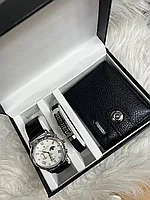 Мужской подарочный набор часы, браслет и кошелек