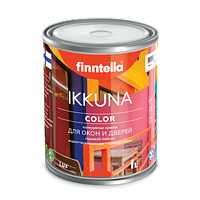 Краска для дерева IKKUNA COLOR цветная, яркая, для окон и дверей (0,45 л) (Finntella, Финляндия)