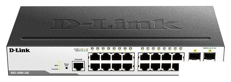 Управляемый коммутатор 2-го уровня D-Link DGS-3000-20L/B1A