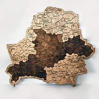Деревянная карта мира, карта Республики Беларусь