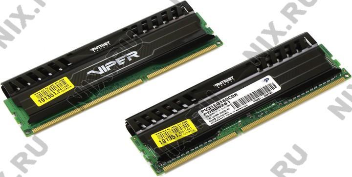 Patriot Viper PV316G160C0K DDR3 DIMM 16Gb KIT 2*8Gb PC3-12800 CL10