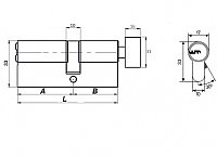 Цилиндровый механизм В 80 (35x45С) ключ/верт.(никель) ASTEX