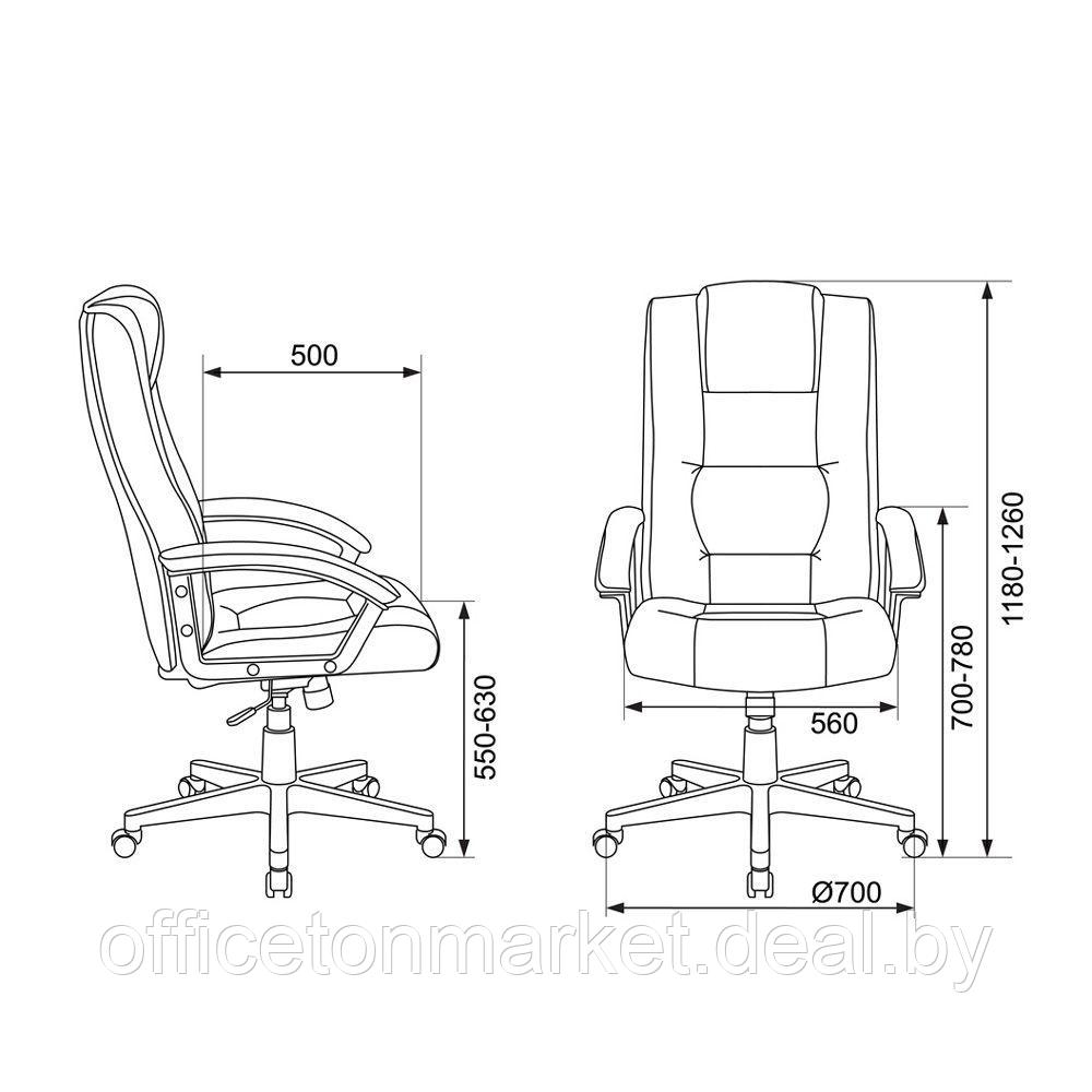 Кресло для руководителя "Бюрократ T-9906N/BLACK", кожа, пластик, черный - фото 5 - id-p170576612