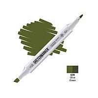 Маркер перманентный двусторонний "Sketchmarker", G30 зеленый оливковый