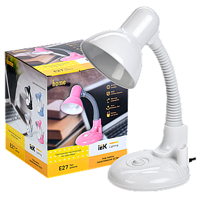 Светильник настольный IEK 1005 Е27 с кармашком белый
