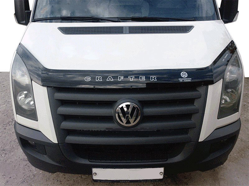 Дефлектор капота - мухобойка, VW Crafter 2007-, длинный, VIP TUNING - фото 2 - id-p143773112