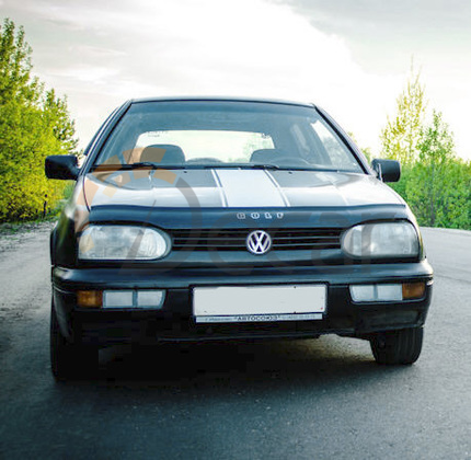 Дефлектор капота - мухобойка, VW Golf-3 1991-1997, VIP TUNING - фото 1 - id-p143773117