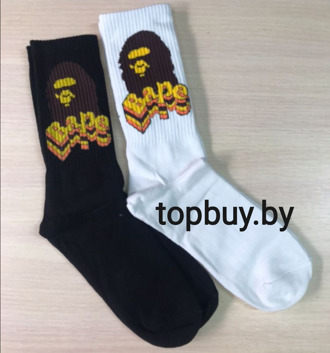 Носки BAPE, белые. - фото 1 - id-p184866110