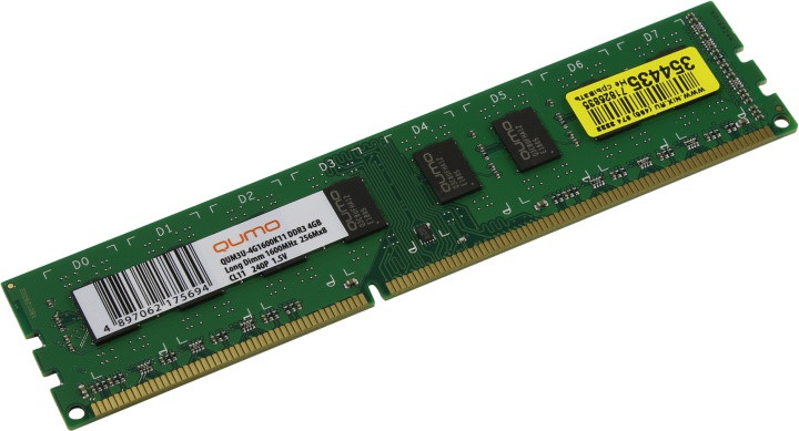 QUMO QUM3U-4G1600K11 DDR3 DIMM 4Gb PC3-12800 CL11