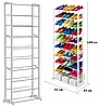 Полка для обуви металлическая (органайзер обувница) Amazing Shoe Rack,  30 пар - 10 полок. ЧЕРНАЯ, фото 6