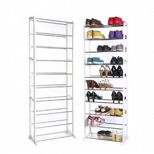 Полка для обуви металлическая (органайзер обувница) Amazing Shoe Rack, 30 пар - 10 полок. ЧЕРНАЯ - фото 7 - id-p184870872