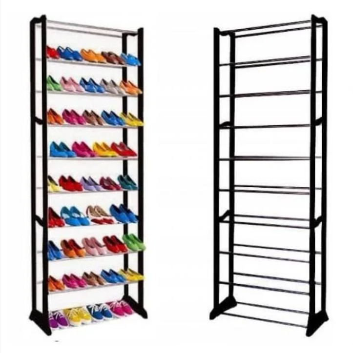 Полка для обуви металлическая (органайзер обувница) Amazing Shoe Rack, 30 пар - 10 полок. ЧЕРНАЯ - фото 3 - id-p184870872