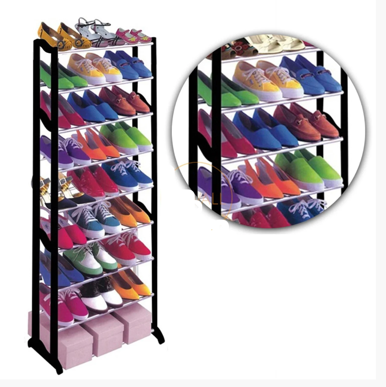 Полка для обуви металлическая (органайзер обувница) Amazing Shoe Rack, 30 пар - 10 полок. ЧЕРНАЯ - фото 2 - id-p184870872