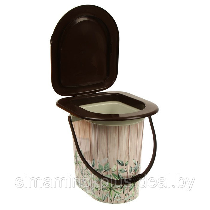 Ведро-туалет, h = 38 см, 17 л, съёмный стульчак, бежевое, крышка МИКС - фото 3 - id-p184872431