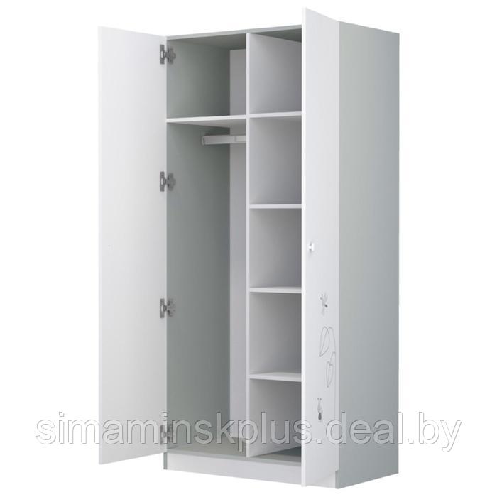 Шкаф French, двухсекционный, 190х89,8х50 см, цвет белый/серый - фото 2 - id-p184873593