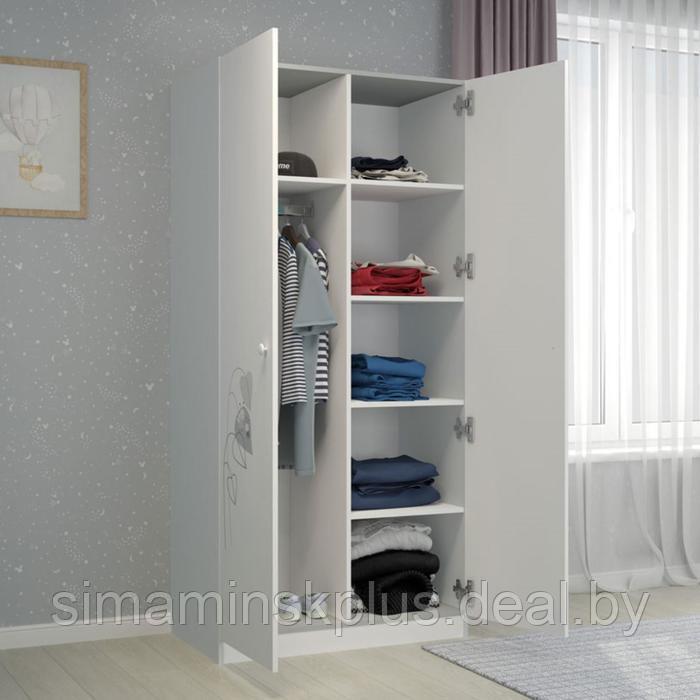 Шкаф French, двухсекционный, 190х89,8х50 см, цвет белый/серый - фото 4 - id-p184873593