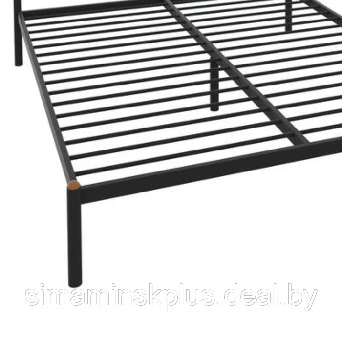 Кровать «Надежда», 1200 × 2000 мм, металл, изголовье мягкое, цвет чёрный - фото 2 - id-p184873800